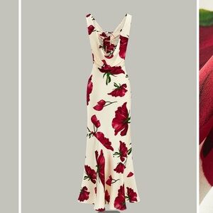 NWT Commense Floral Print Tie-Back Midi Dress Size Small